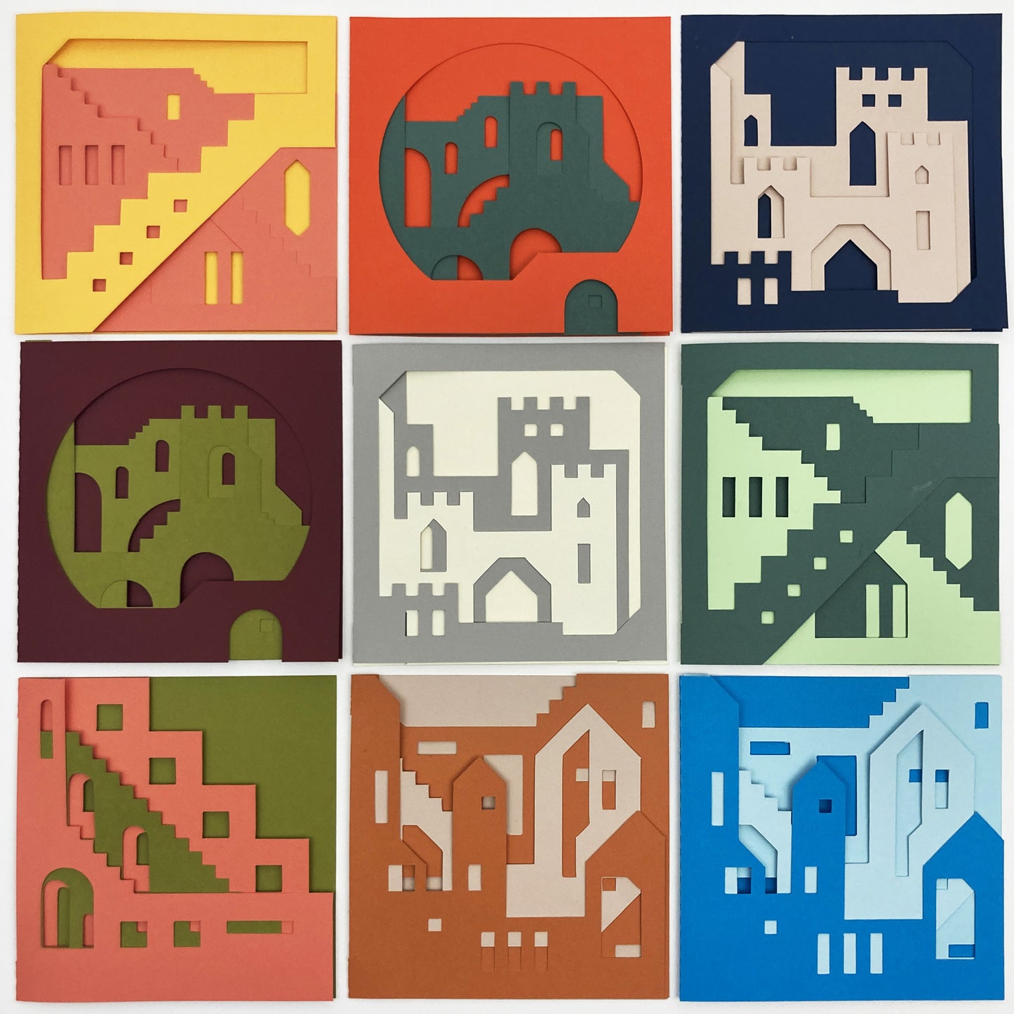 Castles Cutout Card | Set of 5
