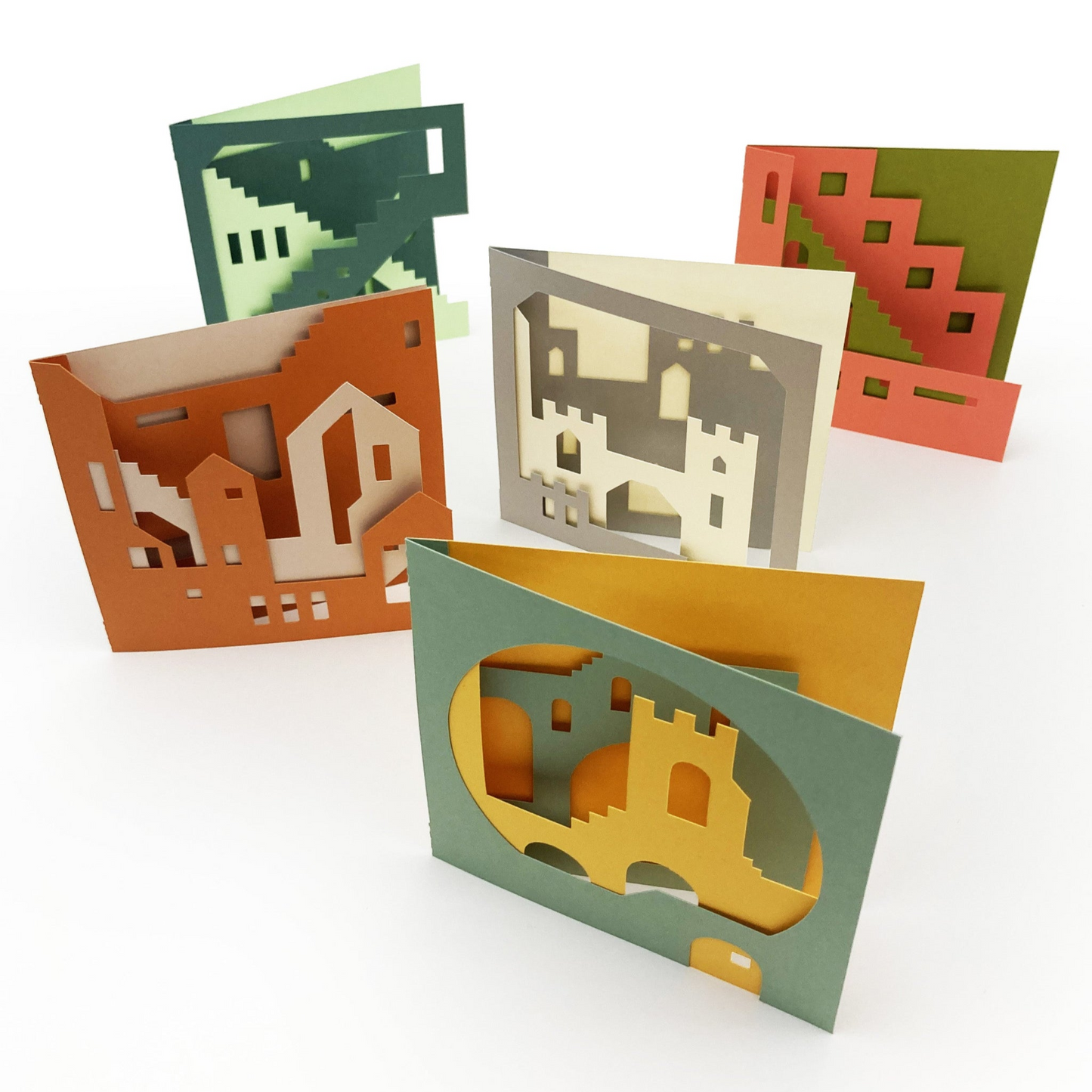 Castles Cutout Card | Set of 5
